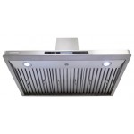 30", LED lights, Baffle Filters W/ Grease Drain Tunnel, 1.0mm Non-Magnetic Stainless Steel Seamless Body, Wall Mount Range Ho