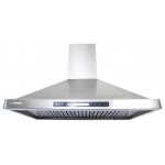 42", LED lights, Baffle Filters W/ Grease Drain Tunnel, 1.0mm Non-Magnetic Stainless Steel Seamless Body, Wall Mount Range Ho