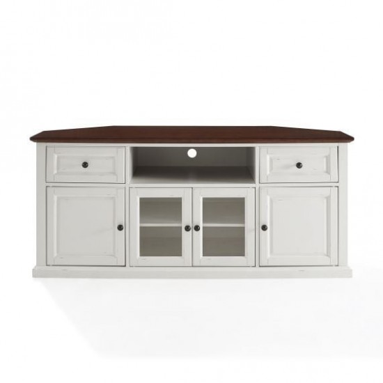 60" Corner Tv Stand White