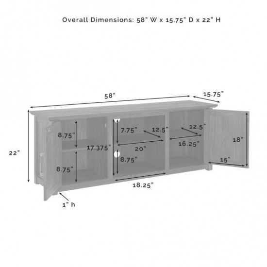 Camden 58" Low Profile Tv Stand Black