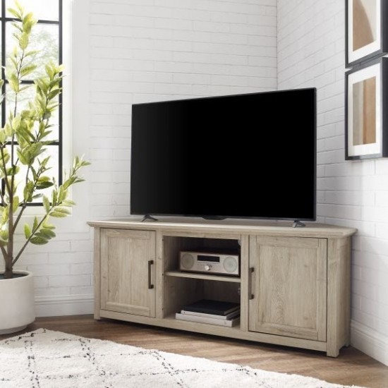 Camden 58" Corner Tv Stand Frosted Oak