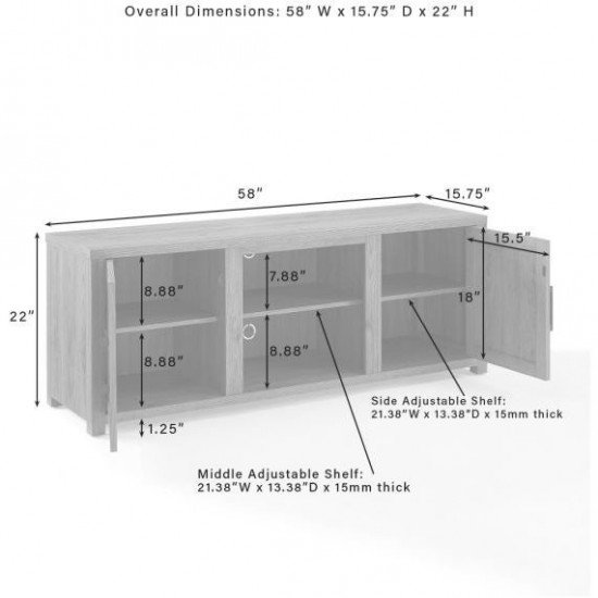 Gordon 58" Low Profile Tv Stand Dark Walnut