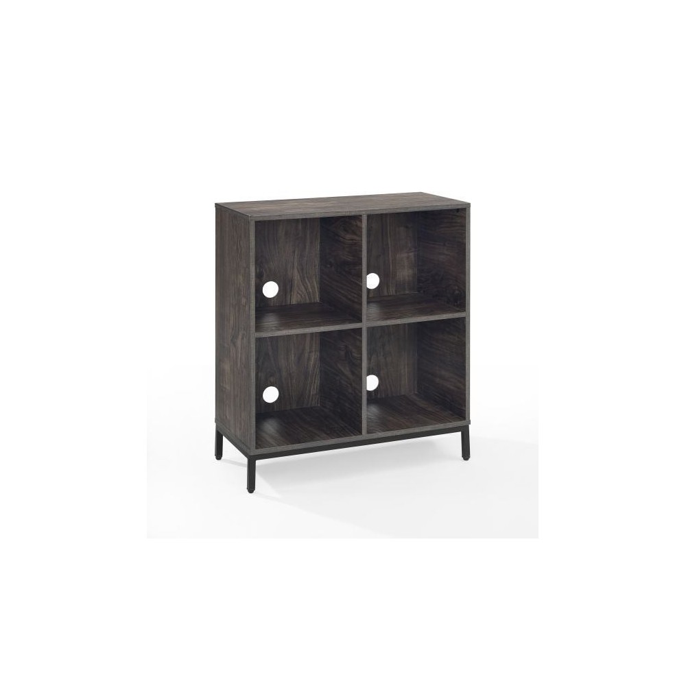 Jacobsen Record Storage Cube Bookcase Brown Ash/Matte Black