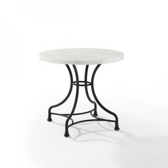 Madeleine 32" Round Dining Table Matte Black