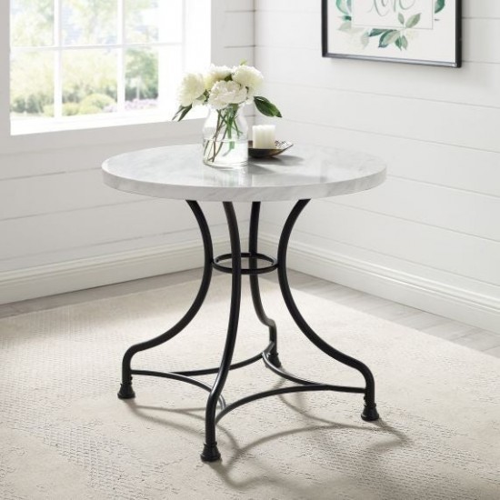 Madeleine 32" Round Dining Table Matte Black