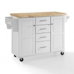 Elliott Kitchen Cart White/Natural