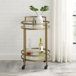 Bailey Round Bar Cart Gold