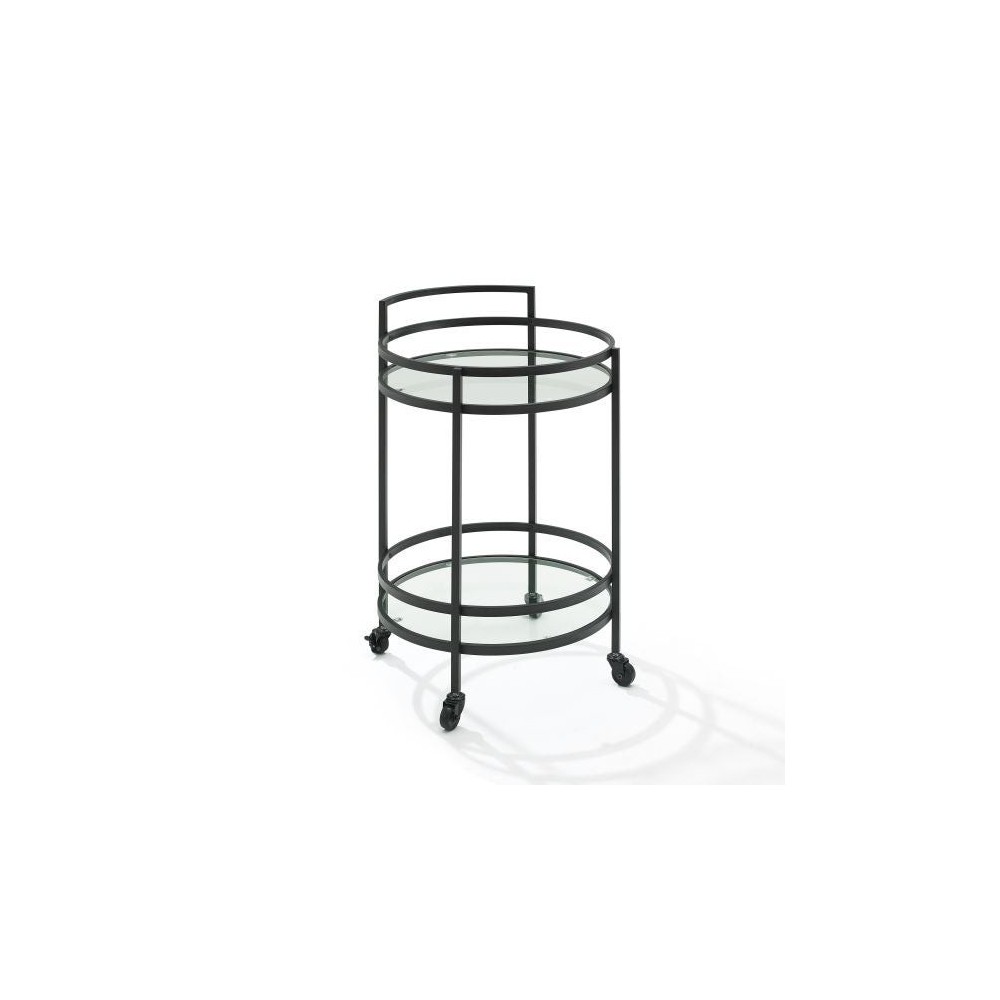 Bailey Round Bar Cart Matte Black