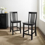 School House 2Pc Counter Stool Set Black - 2 Stools