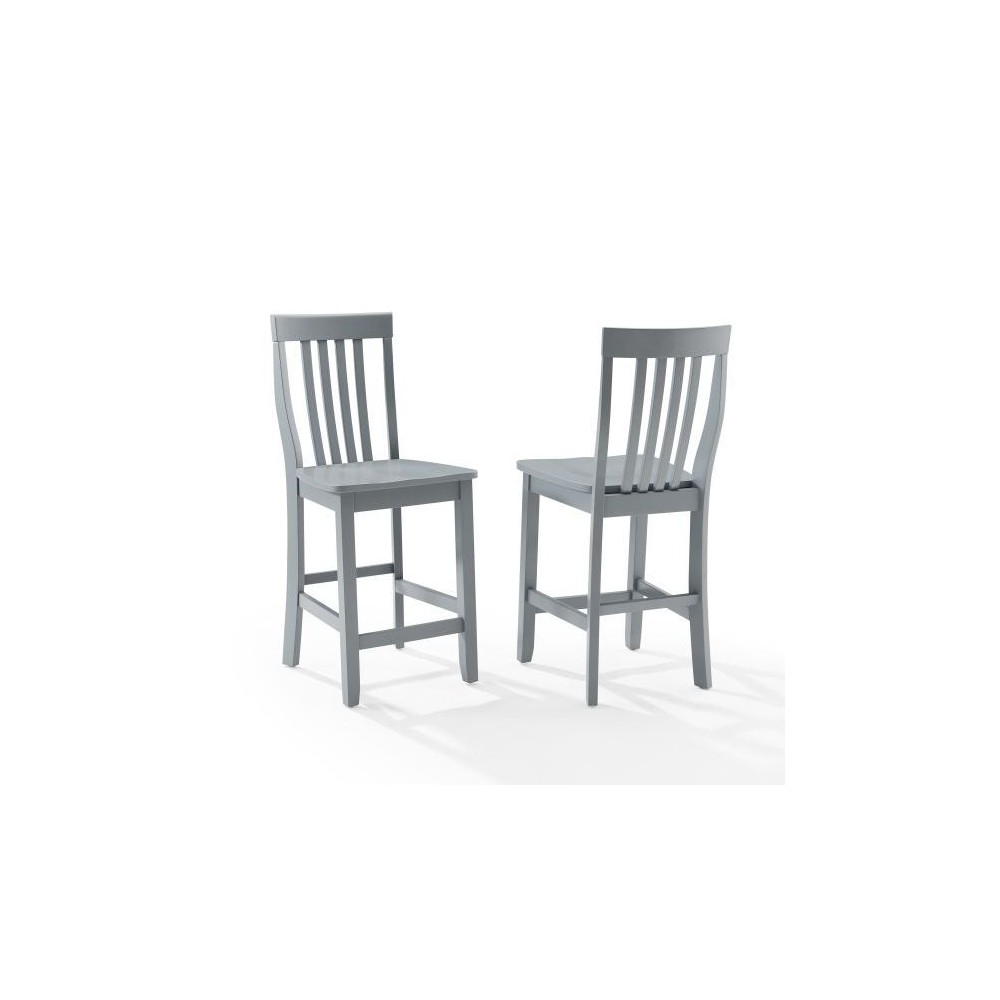 School House 2Pc Counter Stool Set Gray - 2 Stools