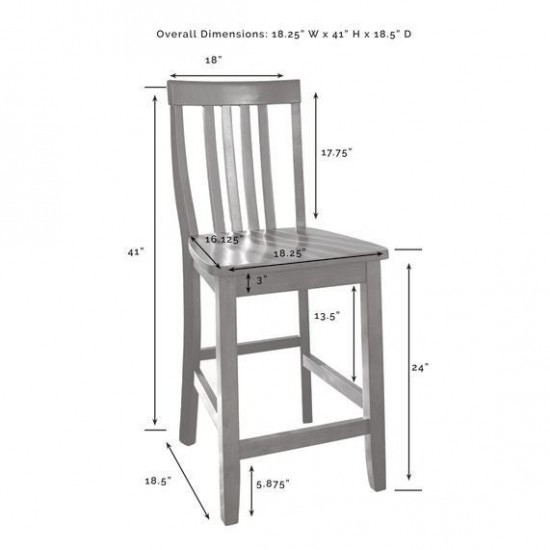 School House 2Pc Counter Stool Set Gray - 2 Stools