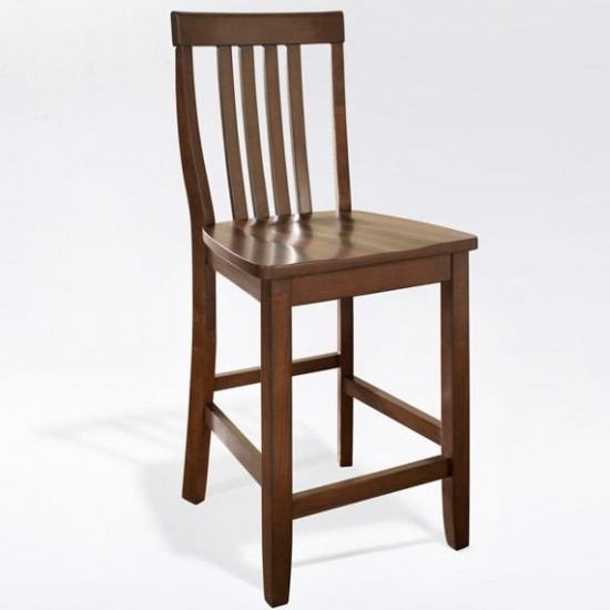 School House 2Pc Counter Stool Set Mahogany - 2 Stools