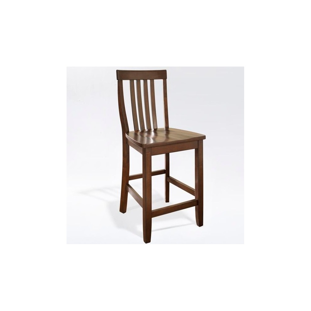 School House 2Pc Counter Stool Set Mahogany - 2 Stools