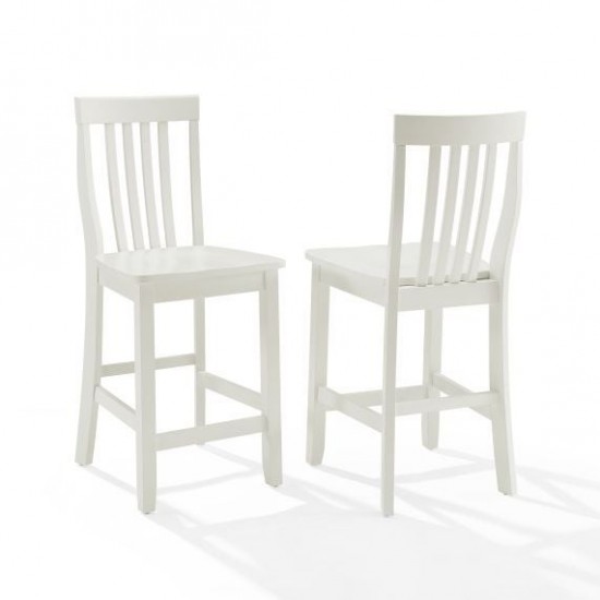 School House 2Pc Counter Stool Set White - 2 Stools