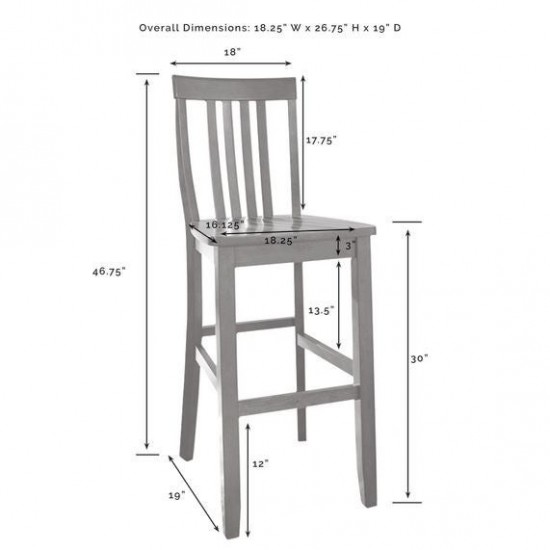 School House 2Pc Bar Stool Set Mahogany - 2 Stools