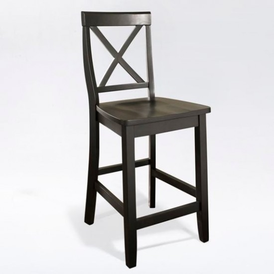 X-Back 2Pc Counter Stool Set Black - 2 Stools