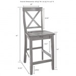 X-Back 2Pc Counter Stool Set Black - 2 Stools