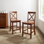 X-Back 2Pc Counter Stool Set Cherry - 2 Stools