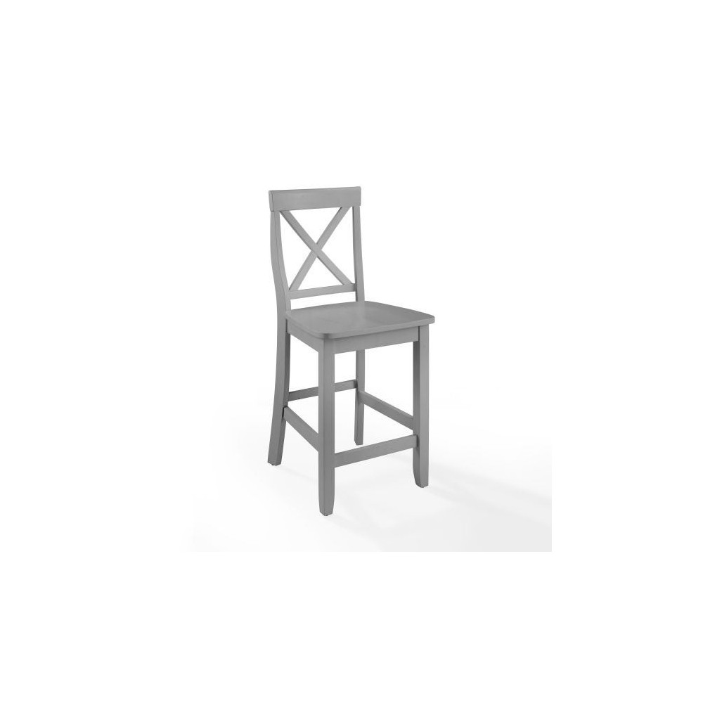 X-Back 2Pc Counter Stool Set Gray - 2 Stools