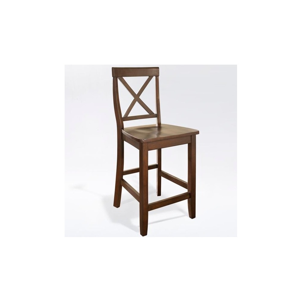 X-Back 2Pc Counter Stool Set Mahogany - 2 Stools