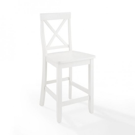 X-Back 2Pc Counter Stool Set White - 2 Stools