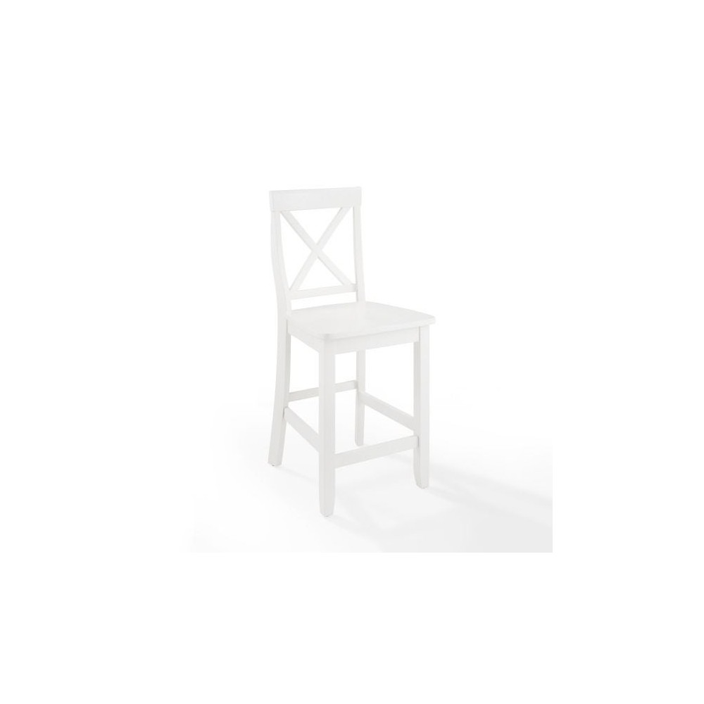 X-Back 2Pc Counter Stool Set White - 2 Stools