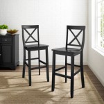 X-Back 2Pc Bar Stool Set Black - 2 Stools