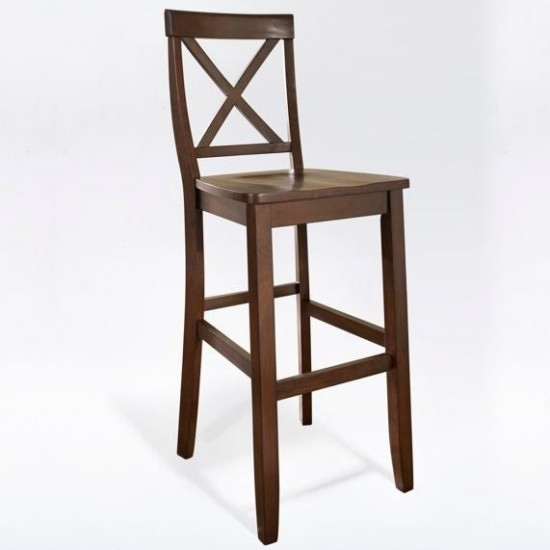 X-Back 2Pc Bar Stool Set Mahogany - 2 Stools