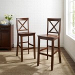 X-Back 2Pc Bar Stool Set Mahogany - 2 Stools