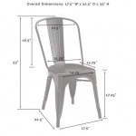 Amelia 2Pc Metal Chair Set Matte Black - 2 Chairs