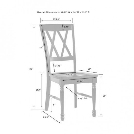 Shelby 2Pc Dining Chair Set Distressed White - 2 Chairs