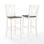 Shelby 2Pc Bar Stool Set Distressed White - 2 Stools