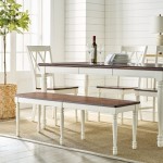 Shelby Dining Bench Distressed White