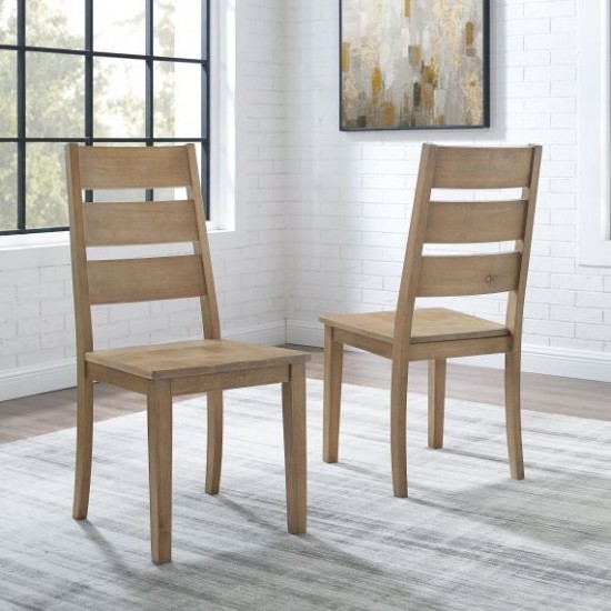 Joanna 2Pc Ladder Back Chair Set Rustic Brown - 2 Ladder Back Chairs