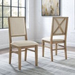 Joanna 2Pc Upholstered Back Chair Set Rustic Brown /Creme - 2 Upholstered Chairs