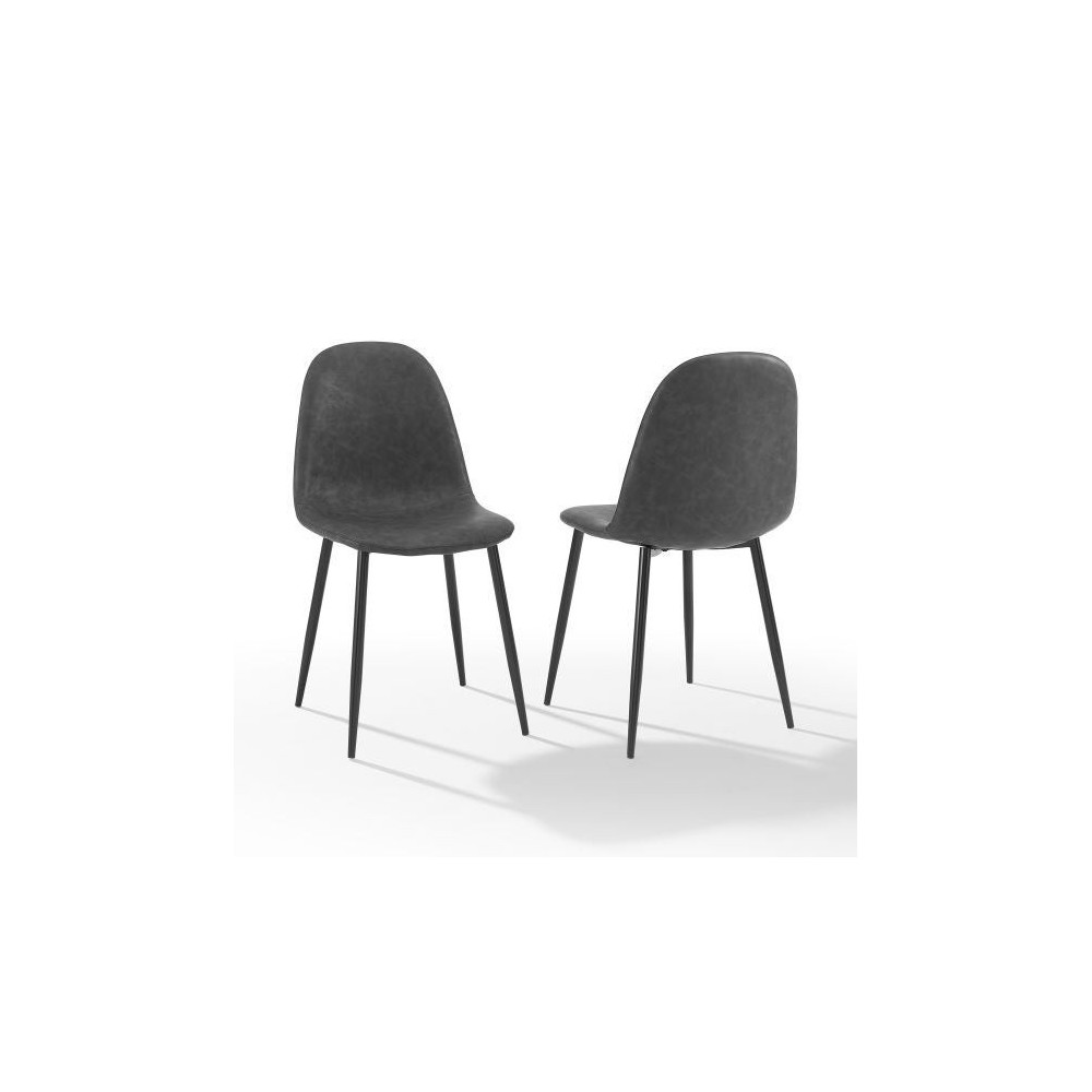 Weston 2Pc Dining Chair Set Distressed Black/Matte Black - 2 Chairs Weston 2Pc Dining Chair Set Distressed Black/Matte Black - 2 Chairs