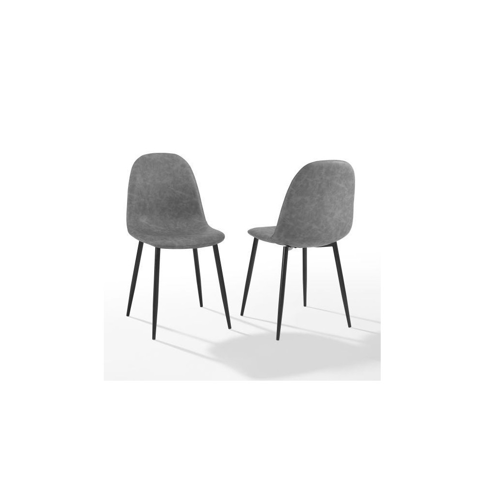 Weston 2Pc Dining Chair Set Distressed Gray/Matte Black - 2 Chairs