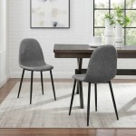 Weston 2Pc Dining Chair Set Distressed Gray/Matte Black - 2 Chairs