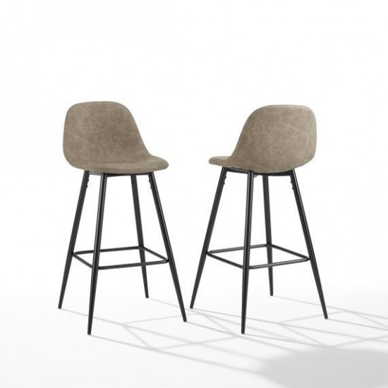 Weston 2Pc Bar Stool Set Distressed Brown/Matte Black - 2 Stools