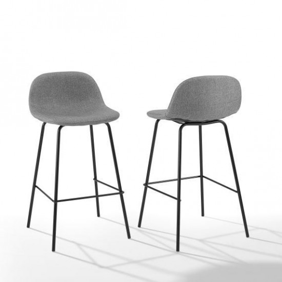 Riley 2Pc Counter Stool Set Gray/ Matte Black - 2 Stools