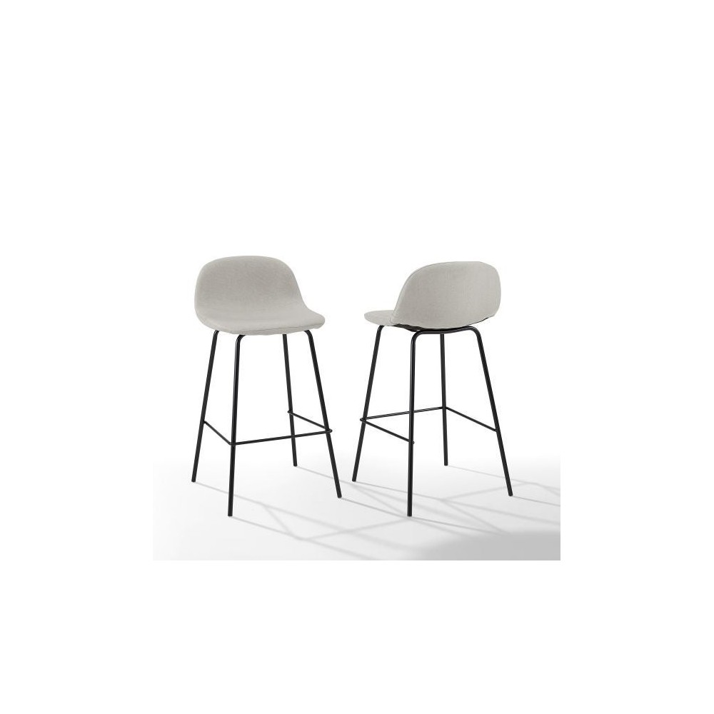 Riley 2Pc Counter Stool Set Oatmeal/ Matte Black - 2 Stools