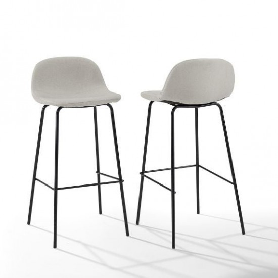 Riley 2Pc Bar Stool Set Oatmeal/ Matte Black - 2 Stools