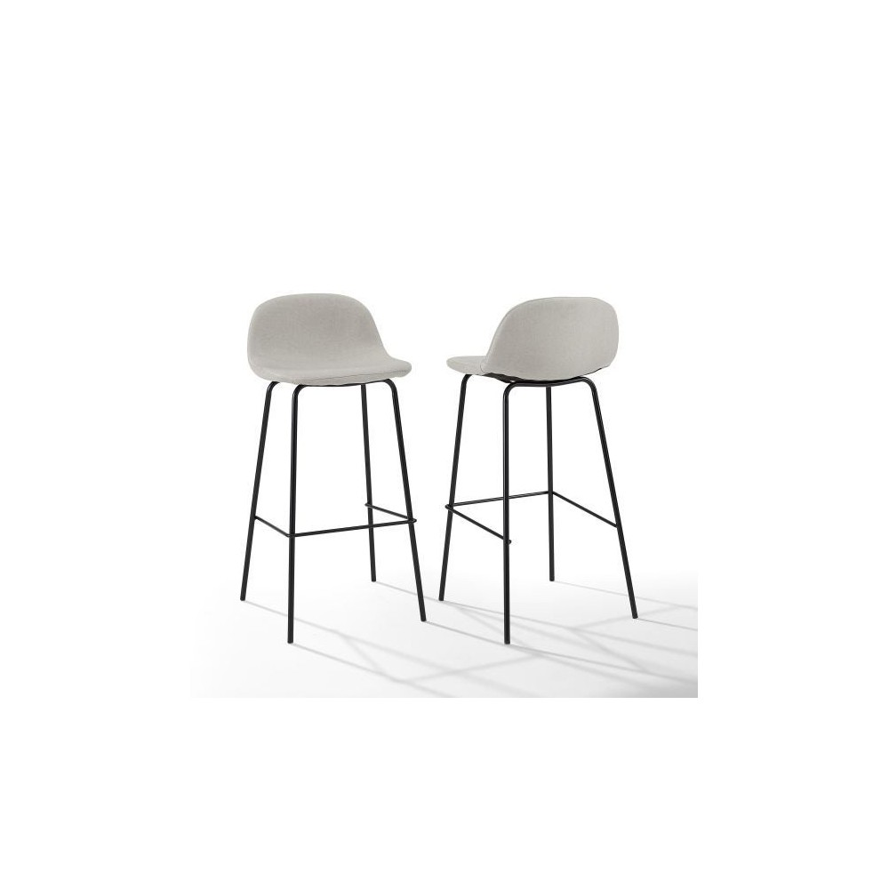 Riley 2Pc Bar Stool Set Oatmeal/ Matte Black - 2 Stools