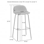 Riley 2Pc Bar Stool Set Oatmeal/ Matte Black - 2 Stools