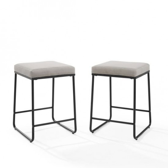 Beckett 2Pc Counter Stool Set Gray/ Matte Black - 2 Stools