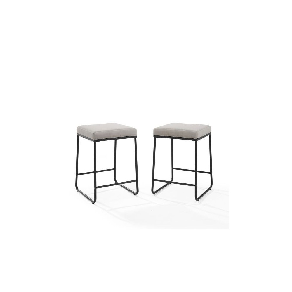 Beckett 2Pc Counter Stool Set Gray/ Matte Black - 2 Stools