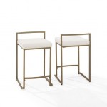 Harlowe 2Pc Counter Stool Set Creme/ Gold - 2 Stools