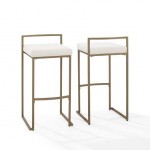 Harlowe 2Pc Bar Stool Set Creme/ Gold - 2 Stools