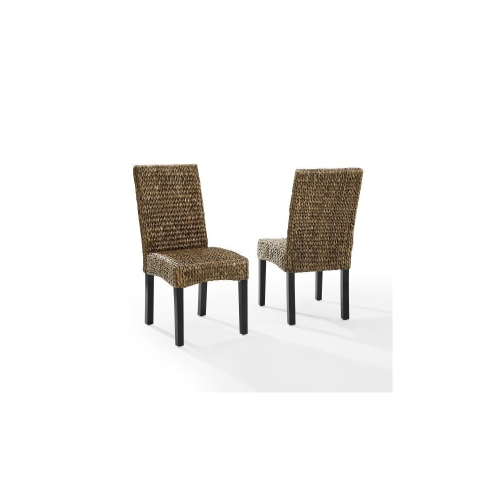 Edgewater 2Pc Dining Chair Set Seagrass/Darkbrown - 2 Chairs