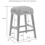 Edgewater 2Pc Backless Counter Stool Set Seagrass/Darkbrown - 2 Stools